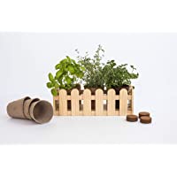 Uncle Ralph Kit de Cultivo Hierbas aromáticas con Jardinera de Madera. Macetero Tipo Valla jardín Plantas y Flores…